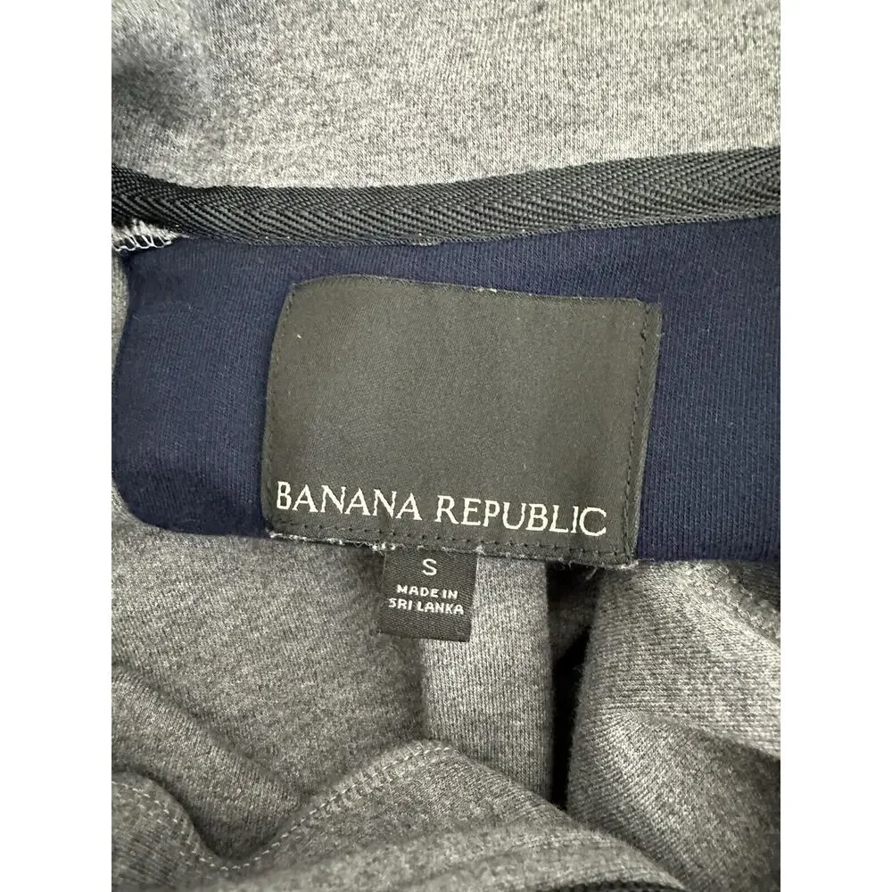 Banana Republic Gray 1/4 Zip Sweatshirt Men’s Small Pullover Black Zipper